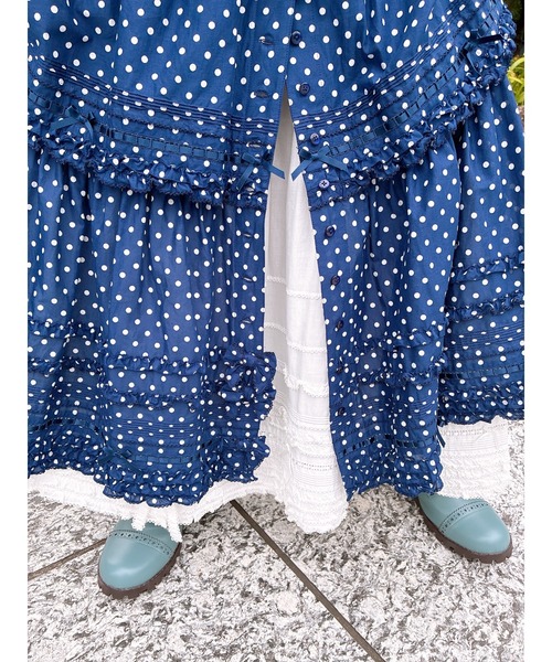 PINK HOUSE（ピンクハウス）の「フリル使いロングスカート（スカート・レディース・ブラック系/レッド系/ネイビー系/ピンク系・フリー）」の8枚目の写真