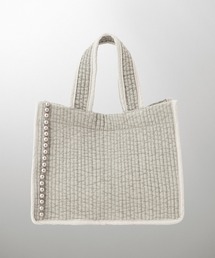 HUIT bouquet（ユイット）の「マチ付き パールトリム ヌビ バッグ スタンダード HUIT（トートバッグ）」