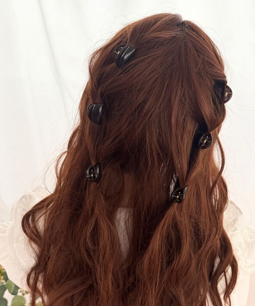 ヘアミニクリップ　5点　オーダー ミニ アクリルヘアクリップ 6個セット（ヘアゴム）｜murir（ミュリール