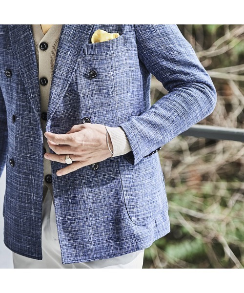 g-stage（ジーステージ）の「イタリアピュアウールダブルブレストジャケット（テーラードジャケット・メンズ・ブルー・48/46）」の3枚目の写真