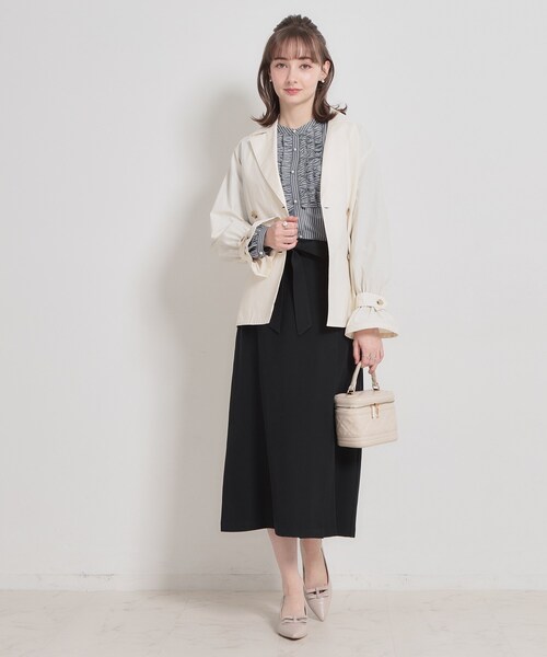 couture brooch（クチュールブローチ）の「【通勤・着映え】ストライプ フリルブラウス（シャツ/ブラウス・レディース・ブルー系2/ネイビー系2・36/38/40/42）」の11枚目の写真