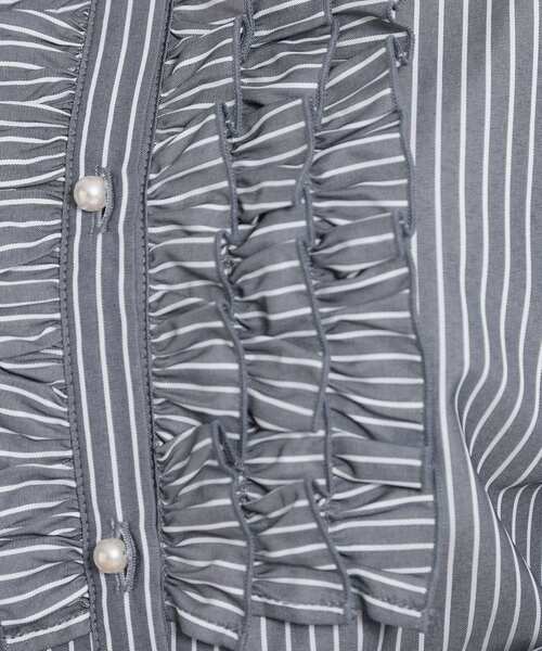 couture brooch（クチュールブローチ）の「【通勤・着映え】ストライプ フリルブラウス（シャツ/ブラウス・レディース・ブルー系2/ネイビー系2・36/38/40/42）」の16枚目の写真