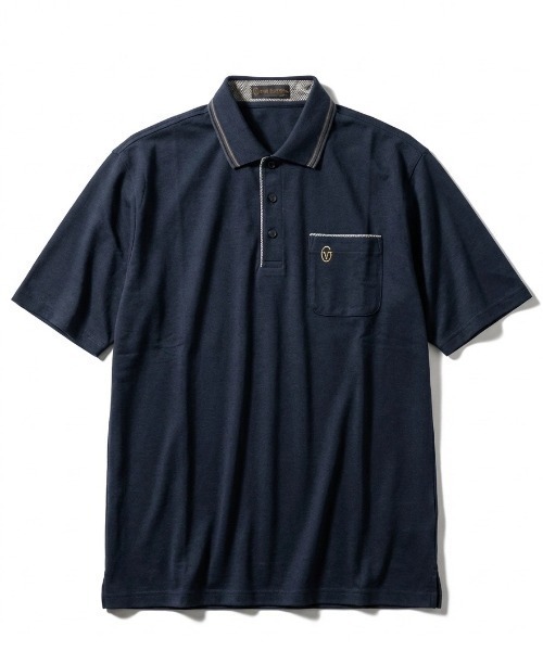 GIANNI VALENTINO(ジャンニヴァレンチノ)の「2026SS GIANNI VALENTINO/ジャンニバレンチ 裏カノコ素材 吸汗速乾 ワンポイントロゴ刺繍 リブラインポロシャツ レディース メンズ(ポロシャツ・メンズ・ネイビー/ブラック/ベージュ/グレー・L/LL/M)」の9枚目の写真