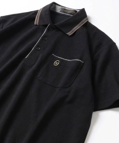 GIANNI VALENTINO(ジャンニヴァレンチノ)の「2026SS GIANNI VALENTINO/ジャンニバレンチ 裏カノコ素材 吸汗速乾 ワンポイントロゴ刺繍 リブラインポロシャツ レディース メンズ(ポロシャツ・メンズ・ネイビー/ブラック/ベージュ/グレー・L/LL/M)」の5枚目の写真
