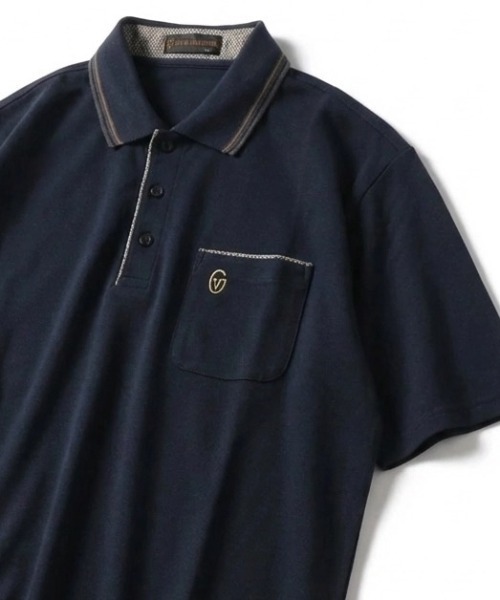 GIANNI VALENTINO(ジャンニヴァレンチノ)の「2026SS GIANNI VALENTINO/ジャンニバレンチ 裏カノコ素材 吸汗速乾 ワンポイントロゴ刺繍 リブラインポロシャツ レディース メンズ(ポロシャツ・メンズ・ネイビー/ブラック/ベージュ/グレー・L/LL/M)」の6枚目の写真