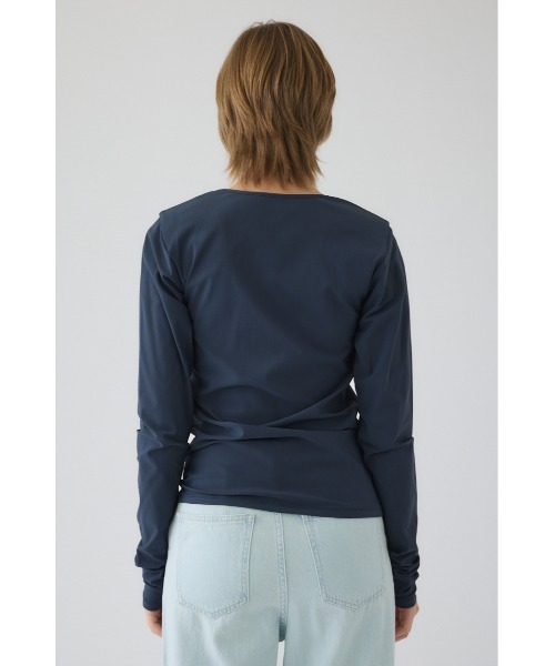 RIM.ARK(リムアーク)の「Cross strap skin tops クロス ストラップ スキン トップス(Tシャツ/カットソー・レディース・グレー/ライトグレー/ブラック・FREE)」の15枚目の写真