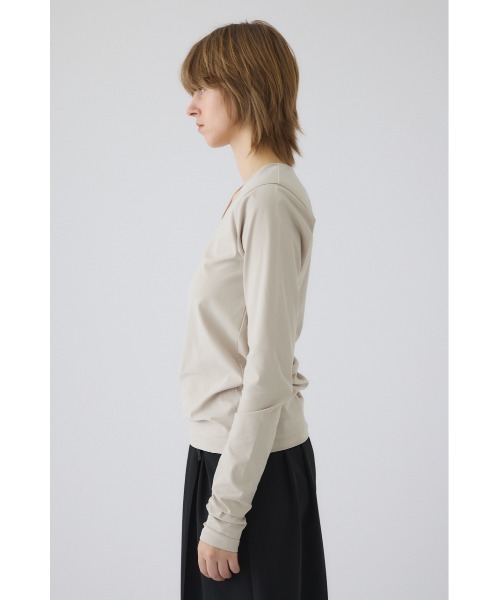 RIM.ARK(リムアーク)の「Cross strap skin tops クロス ストラップ スキン トップス(Tシャツ/カットソー・レディース・グレー/ライトグレー/ブラック・FREE)」の5枚目の写真