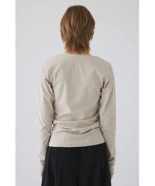 RIM.ARK(リムアーク)の「Cross strap skin tops クロス ストラップ スキン トップス(Tシャツ/カットソー・レディース・グレー/ライトグレー/ブラック・FREE)」の6枚目の写真