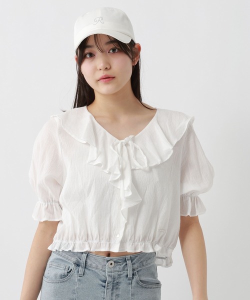 repipi armario(レピピ アルマリオ)の「ラッフルリボンブラウス(シャツ/ブラウス・キッズ・オフホワイト/ブラック/その他・SMALL/MEDIUM/LARGE)」の19枚目の写真