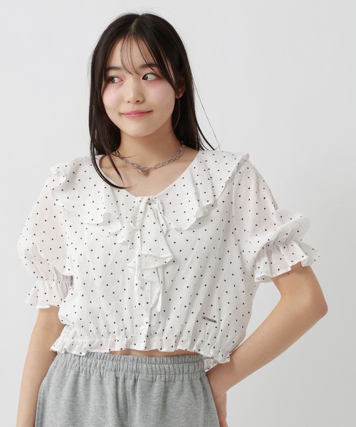 repipi armario(レピピ アルマリオ)の「ラッフルリボンブラウス(シャツ/ブラウス・キッズ・オフホワイト/ブラック/その他・SMALL/MEDIUM/LARGE)」の22枚目の写真