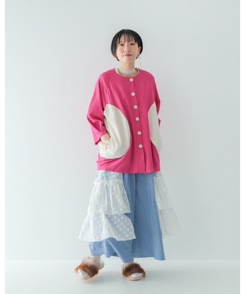 unica(ユニカ)の「サマーニットサークルポケットカーディガン laides(カーディガン/ボレロ・レディース・ブラック/ピンク・F)」の12枚目の写真