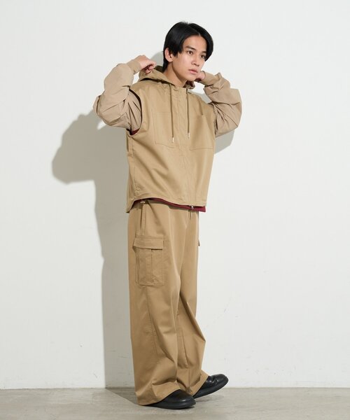 BIRTHDAY BAR（バースデイバー）の「【B-DAY STORE】ワイドカーゴパンツ メンズ（カーゴパンツ・メンズ・ベージュ/ネイビー・0）」の3枚目の写真