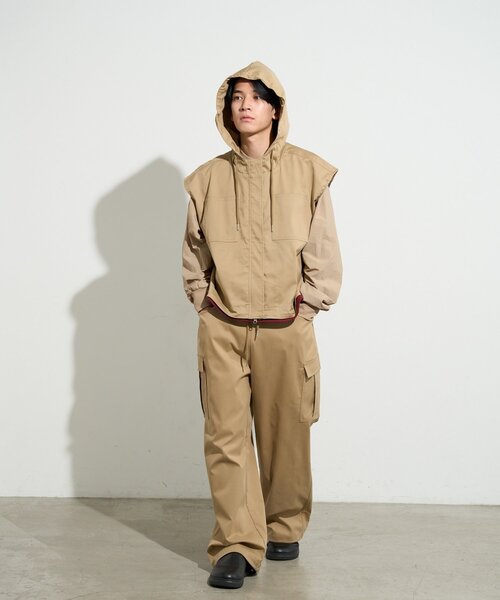 BIRTHDAY BAR（バースデイバー）の「【B-DAY STORE】ワイドカーゴパンツ メンズ（カーゴパンツ・メンズ・ベージュ/ネイビー・0）」の4枚目の写真