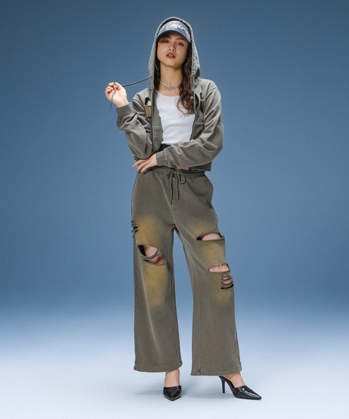 X-girl(エックスガール)の「LOGO JACQUARD HEM TANK TOP(タンクトップ・レディース・ブラック/ホワイト/ピンク・S/M)」の7枚目の写真