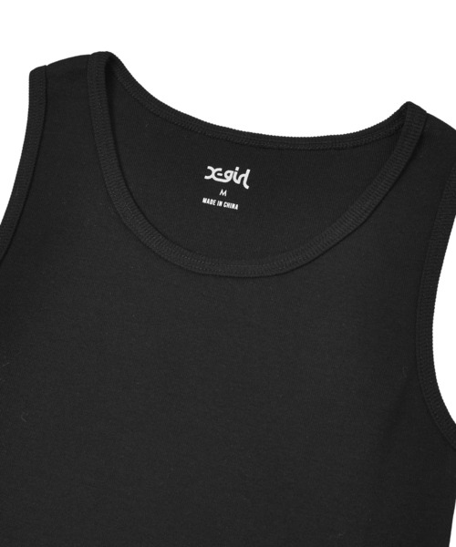 X-girl(エックスガール)の「LOGO JACQUARD HEM TANK TOP(タンクトップ・レディース・ブラック/ホワイト/ピンク・S/M)」の10枚目の写真