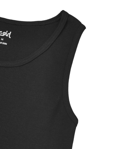 X-girl(エックスガール)の「LOGO JACQUARD HEM TANK TOP(タンクトップ・レディース・ブラック/ホワイト/ピンク・S/M)」の11枚目の写真