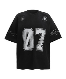 Ressaca | オーバーサイズユーズド加工ナンバーロゴプリントTシャツ(Tシャツ/カットソー)