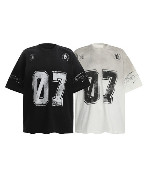Ressaca(レサーカ)の「オーバーサイズユーズド加工ナンバーロゴプリントTシャツ(Tシャツ/カットソー・メンズ・ホワイト/ブラック・L/XL/M)」の18枚目の写真