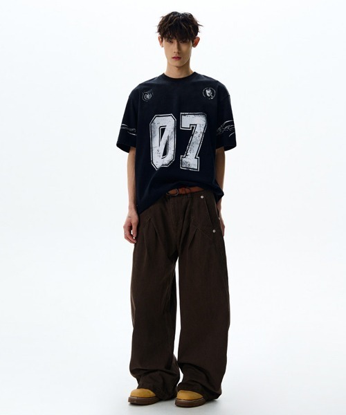 Ressaca(レサーカ)の「オーバーサイズユーズド加工ナンバーロゴプリントTシャツ(Tシャツ/カットソー・メンズ・ホワイト/ブラック・L/XL/M)」の10枚目の写真