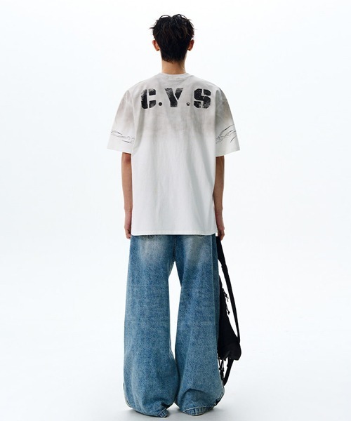 Ressaca(レサーカ)の「オーバーサイズユーズド加工ナンバーロゴプリントTシャツ(Tシャツ/カットソー・メンズ・ホワイト/ブラック・L/XL/M)」の6枚目の写真