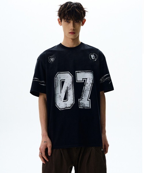 Ressaca(レサーカ)の「オーバーサイズユーズド加工ナンバーロゴプリントTシャツ(Tシャツ/カットソー・メンズ・ホワイト/ブラック・L/XL/M)」の21枚目の写真