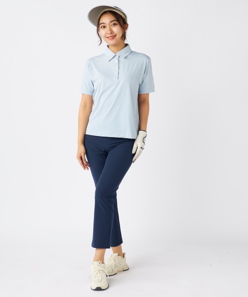 marie claire(マリ・クレール)の「【marie claire:マリ.クレール】レディース半袖シャツ 超接触冷感素材スーパーナイロンクール ゴルフ(シャツ/ブラウス・レディース・ミント/ライトグレー・MEDIUM/X-LARGE)」の5枚目の写真
