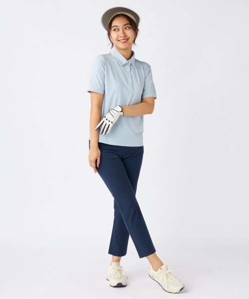 marie claire(マリ・クレール)の「【marie claire:マリ.クレール】レディース半袖シャツ 超接触冷感素材スーパーナイロンクール ゴルフ(シャツ/ブラウス・レディース・ミント/ライトグレー・MEDIUM/X-LARGE)」の4枚目の写真