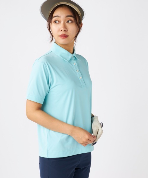marie claire(マリ・クレール)の「【marie claire:マリ.クレール】レディース半袖シャツ 超接触冷感素材スーパーナイロンクール ゴルフ(シャツ/ブラウス・レディース・ミント/ライトグレー・MEDIUM/X-LARGE)」の15枚目の写真