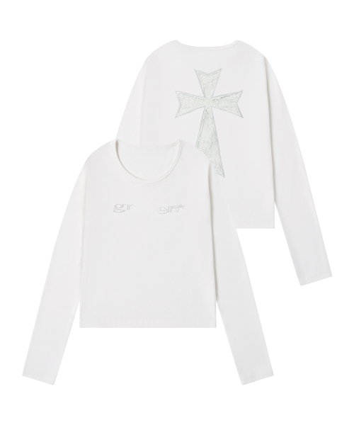 GRAVER（グレーバー）の「[ユニセックス]レースバッククロスUネックロングスリーブ_ホワイト（Tシャツ/カットソー・レディース・ホワイト・FREE）」の16枚目の写真