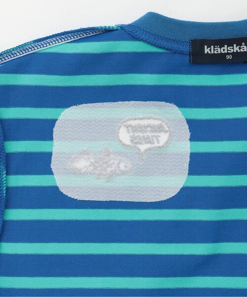 kladskap(クレードスコープ)の「太古の生きものボーダー半袖Tシャツ(Tシャツ/カットソー・キッズ・オフホワイト/ブルー/グレー・120cm/90cm/110cm/100cm/130cm)」の11枚目の写真