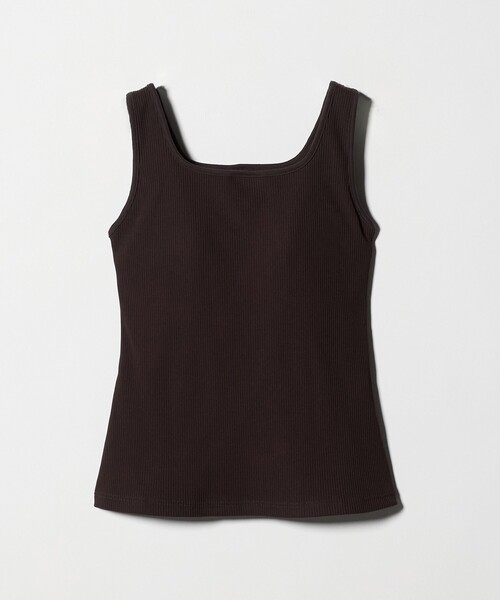 green label relaxing（グリーンレーベルリラクシング）の「デコルテタンクトップ（タンクトップ・レディース・ブラック/ダークブラウン/ベージュ/オフホワイト・M/L/S）」の3枚目の写真