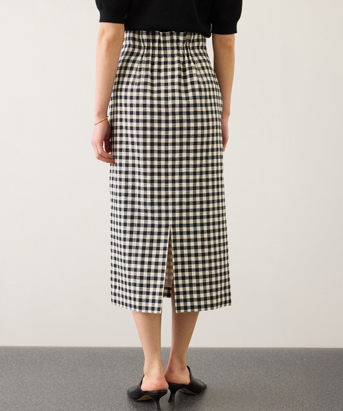 ROPE'（ロペ）の「[美人スカート]リネン混ギンガムチェックポケット付きタイトスカート/26SS・イージーケア（スカート・レディース・ブラック系その他・38/36）」の3枚目の写真
