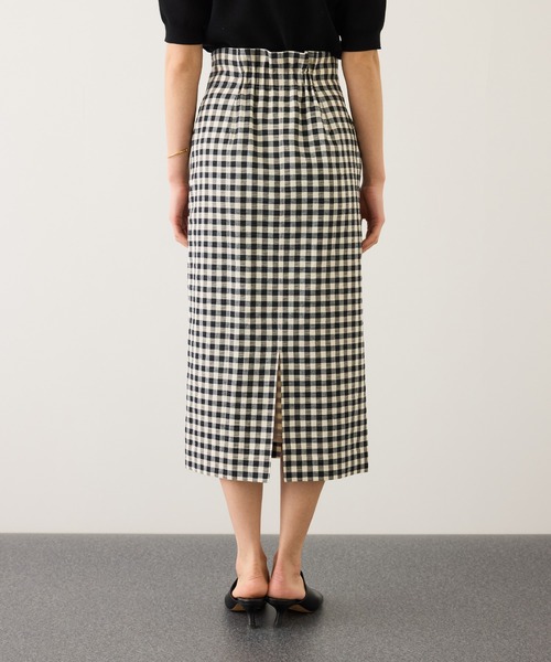 ROPE'（ロペ）の「[美人スカート]リネン混ギンガムチェックポケット付きタイトスカート/26SS・イージーケア（スカート・レディース・ブラック系その他・38/36）」の14枚目の写真
