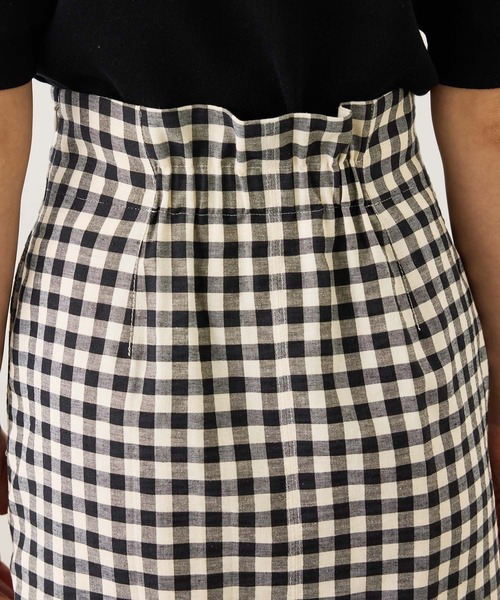 ROPE'（ロペ）の「[美人スカート]リネン混ギンガムチェックポケット付きタイトスカート/26SS・イージーケア（スカート・レディース・ブラック系その他・38/36）」の15枚目の写真