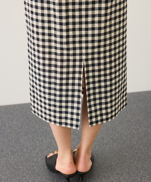 ROPE'（ロペ）の「[美人スカート]リネン混ギンガムチェックポケット付きタイトスカート/26SS・イージーケア（スカート・レディース・ブラック系その他・38/36）」の19枚目の写真