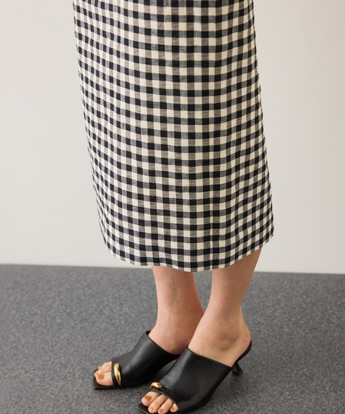ROPE'（ロペ）の「[美人スカート]リネン混ギンガムチェックポケット付きタイトスカート/26SS・イージーケア（スカート・レディース・ブラック系その他・38/36）」の20枚目の写真