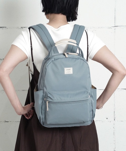 anello GRANDE(アネログランデ)の「"02"≪anello GRANDE≫motte/モッテ 8ポケット/15L もちっとハンドル ラウンド リュック(バックパック/リュック・レディース・サンドベージュ/グレー/ブルーグレー/ブラック・ONE SIZE)」の10枚目の写真