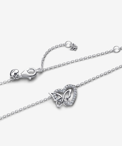 PANDORA(パンドラ)の「エンツインド ハート & バタフライ ペンダント ネックレス(ネックレス・レディース・シルバー・45cm)」の3枚目の写真