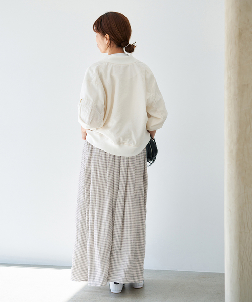 IENA（イエナ）の「《セットアップ対応》フレンチリネンチェックタックギャザースカート（スカート・レディース・ベージュ・36/38）」の10枚目の写真