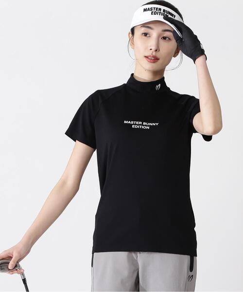 MASTER BUNNY EDITION(マスターバニーエディション)の「コンピュータージャガード半袖ハイネックカットソー(Tシャツ/カットソー・レディース・ブラック・MEDIUM)」の1枚目の写真