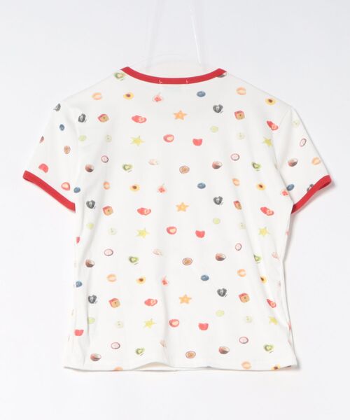 GEMEDA(ジェメダ)の「フードモチーフ総柄リンガーTシャツ(Tシャツ/カットソー・レディース・ホワイト/ホワイト系その他・M)」の14枚目の写真