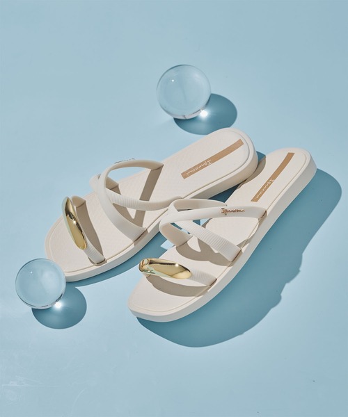 IPANEMA（イパネマ）の「Ipanema / “METAL CHIC SLIDE” サンダル（サンダル・レディース・ブラウン/ベージュ/ブラック・37/36/38/35/34）」の3枚目の写真