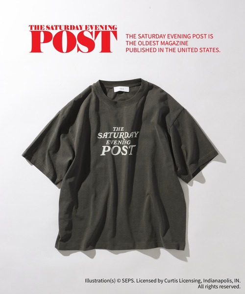 RAGEBLUE（レイジブルー）の「【THE SATURDAY EVENING POST】コラボプリントTシャツ（Tシャツ/カットソー・メンズ・ライトブルー/ホワイト/イエロー/ダークグレー・MEDIUM/LARGE）」の3枚目の写真