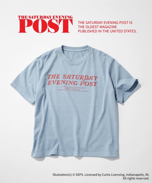 RAGEBLUE（レイジブルー）の「【THE SATURDAY EVENING POST】コラボプリントTシャツ（Tシャツ/カットソー・メンズ・ライトブルー/ホワイト/イエロー/ダークグレー・MEDIUM/LARGE）」の4枚目の写真