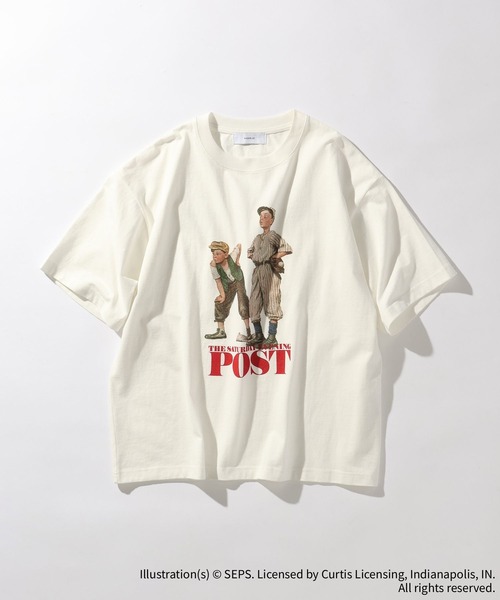 RAGEBLUE（レイジブルー）の「【THE SATURDAY EVENING POST】コラボプリントTシャツ（Tシャツ/カットソー・メンズ・ライトブルー/ホワイト/イエロー/ダークグレー・MEDIUM/LARGE）」の5枚目の写真