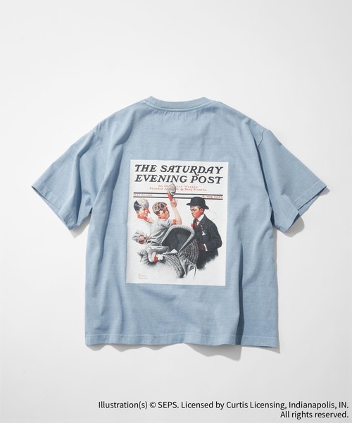 RAGEBLUE（レイジブルー）の「【THE SATURDAY EVENING POST】コラボプリントTシャツ（Tシャツ/カットソー・メンズ・ライトブルー/ホワイト/イエロー/ダークグレー・MEDIUM/LARGE）」の12枚目の写真