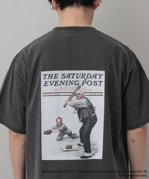 RAGEBLUE（レイジブルー）の「【THE SATURDAY EVENING POST】コラボプリントTシャツ（Tシャツ/カットソー・メンズ・ライトブルー/ホワイト/イエロー/ダークグレー・MEDIUM/LARGE）」の15枚目の写真