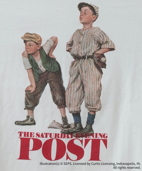 RAGEBLUE（レイジブルー）の「【THE SATURDAY EVENING POST】コラボプリントTシャツ（Tシャツ/カットソー・メンズ・ライトブルー/ホワイト/イエロー/ダークグレー・MEDIUM/LARGE）」の19枚目の写真