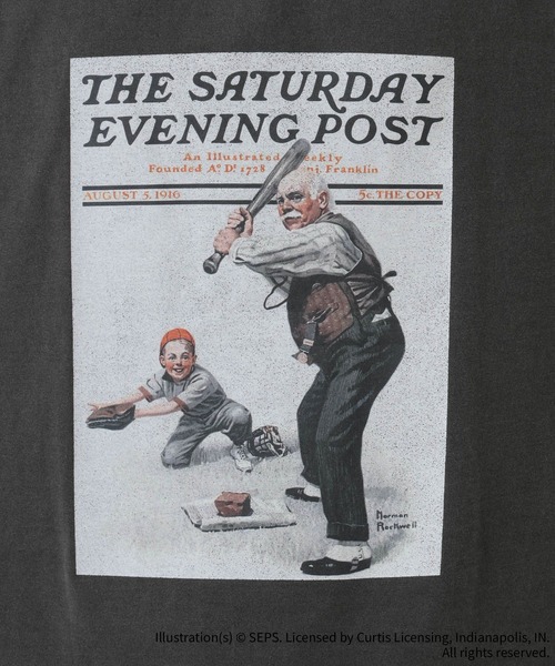 RAGEBLUE（レイジブルー）の「【THE SATURDAY EVENING POST】コラボプリントTシャツ（Tシャツ/カットソー・メンズ・ライトブルー/ホワイト/イエロー/ダークグレー・MEDIUM/LARGE）」の22枚目の写真