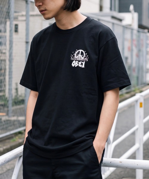 OBEY(オベイ)の「【T18】【OBEY/オベイ】 CITY BLOCK T-SHIRT(Tシャツ/カットソー・メンズ・ブラック/ホワイト・X-LARGE/MEDIUM/LARGE)」の4枚目の写真